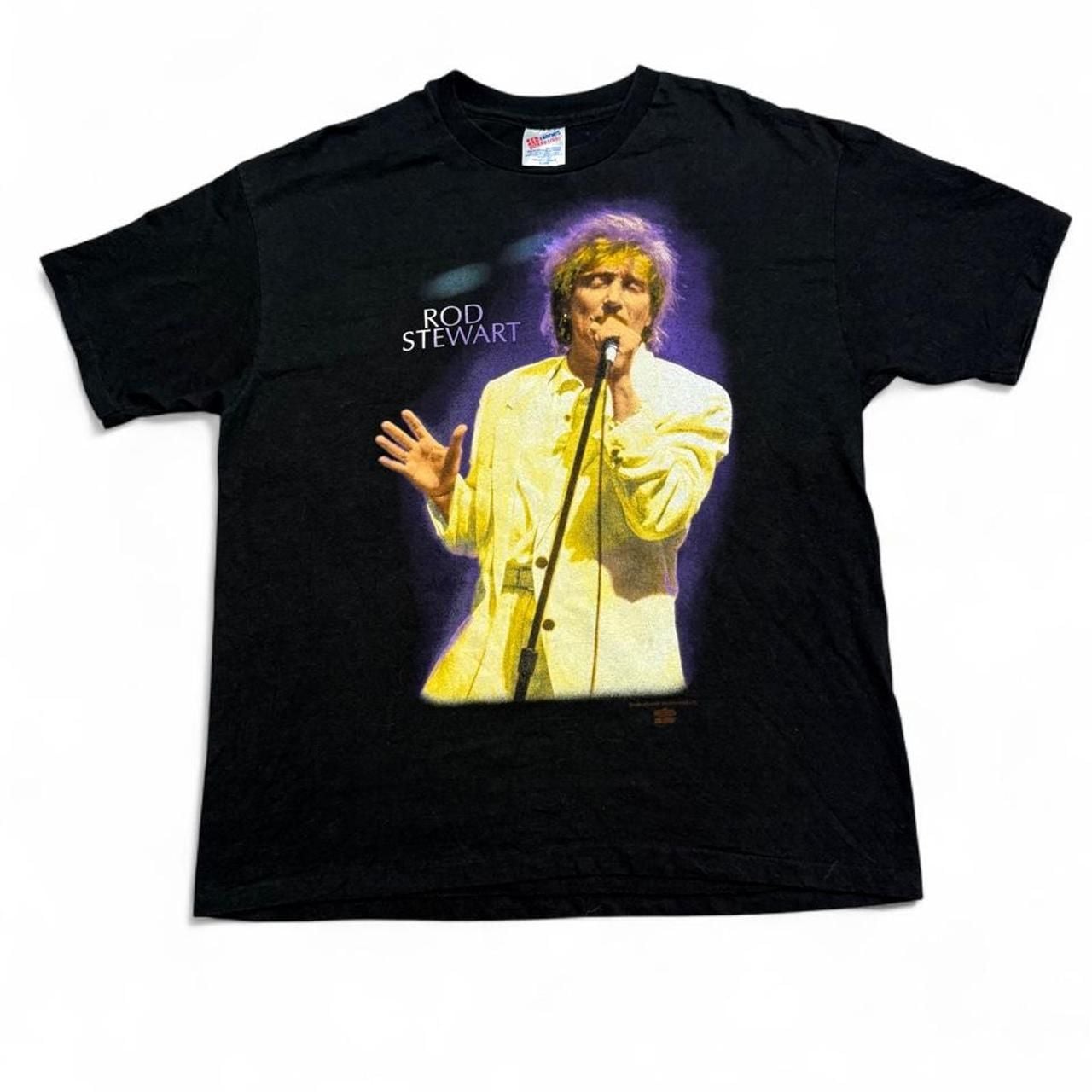 Hanes Vintage 1993 Rod Stewart Tour Concert T-Shirt XL Black USA 2