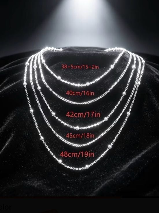 Multi-Strand Silver Beaded Layered Necklace 4