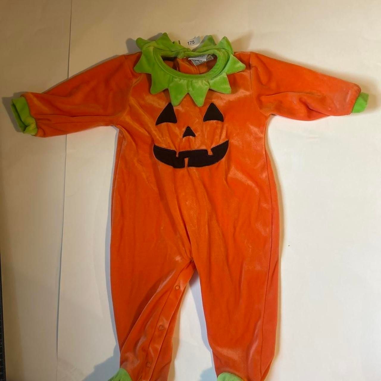 Carter's Pumpkin Halloween Costume Onesie Size (6/9M) Orange Velour 2