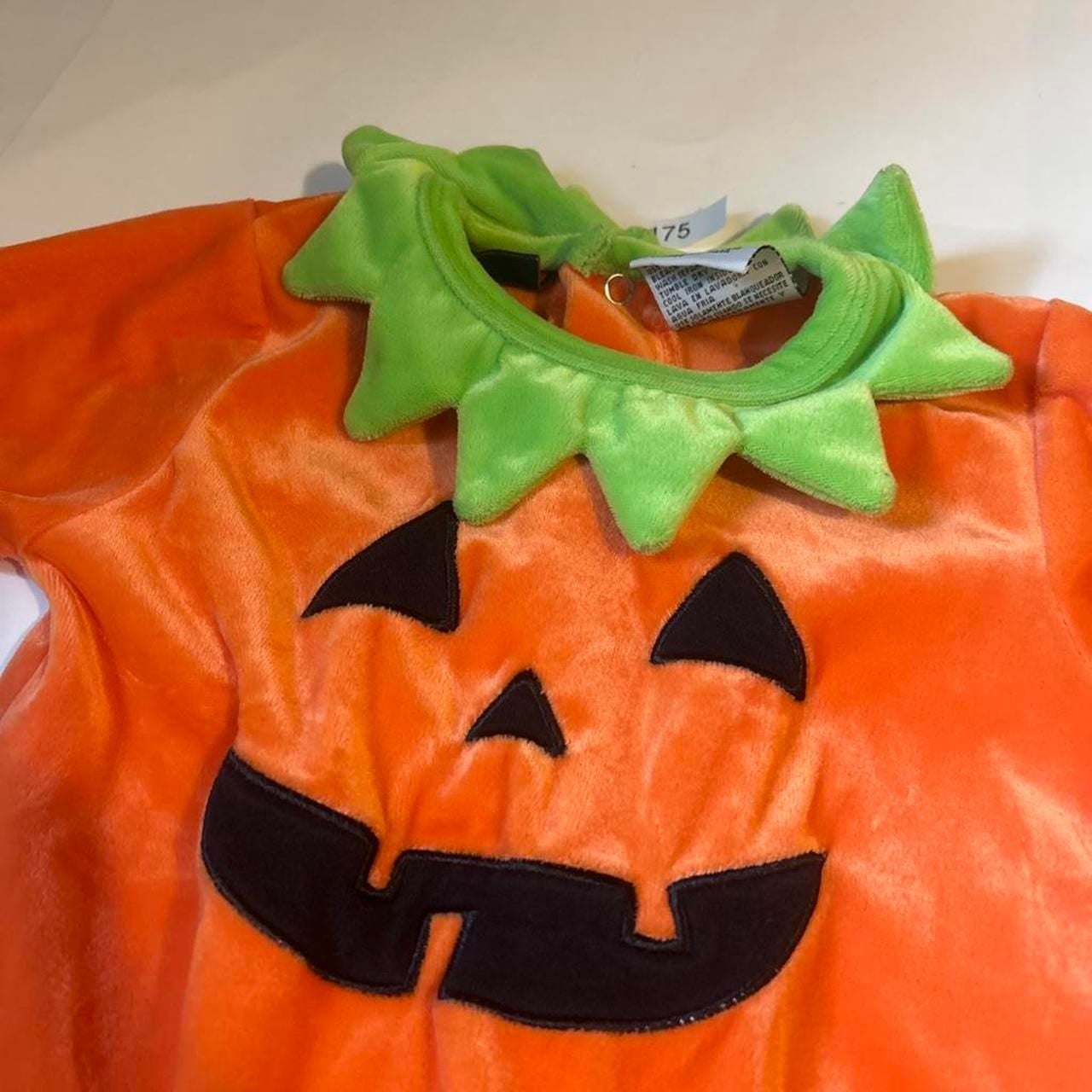 Carter's Pumpkin Halloween Costume Onesie Size (6/9M) Orange Velour 3