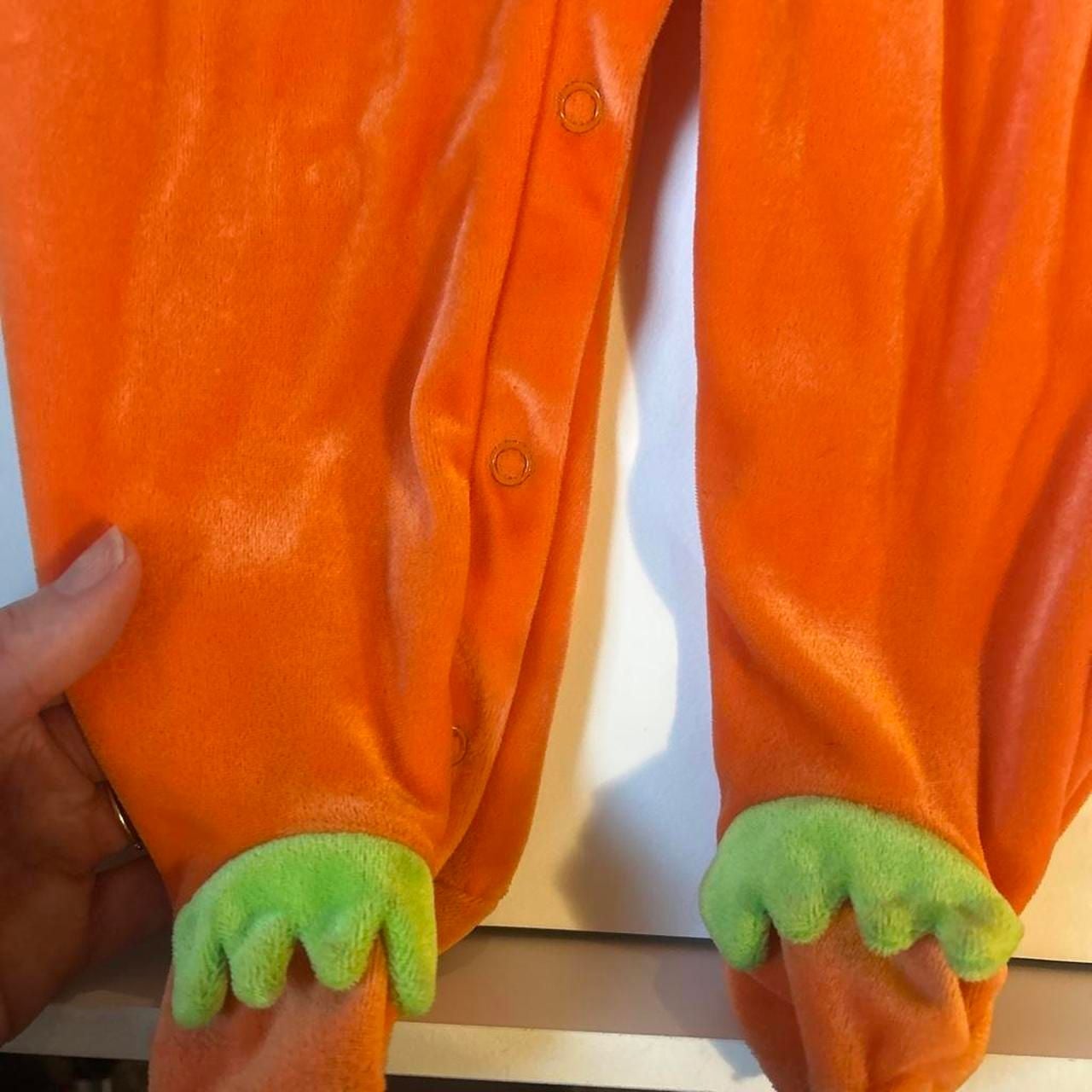 Carter's Pumpkin Halloween Costume Onesie Size (6/9M) Orange Velour 4
