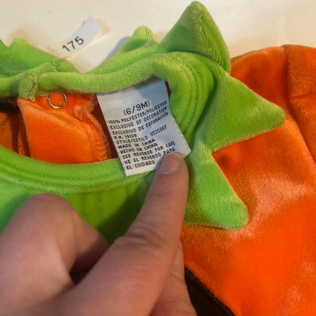 Carter's Pumpkin Halloween Costume Onesie Size (6/9M) Orange Velour 5