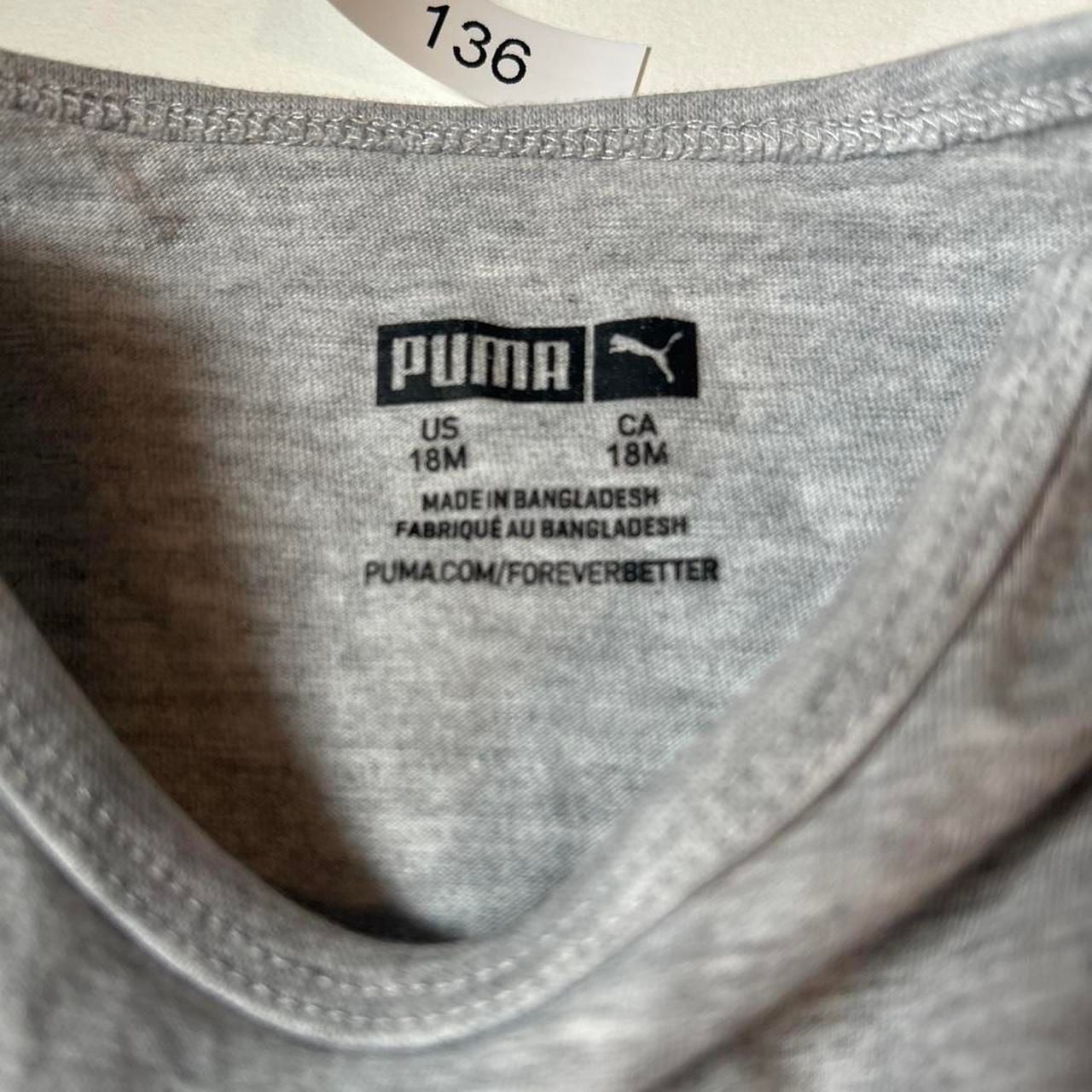 Puma Baby Bodysuit 18M Grey Graphic Jumpsuit Romper 5