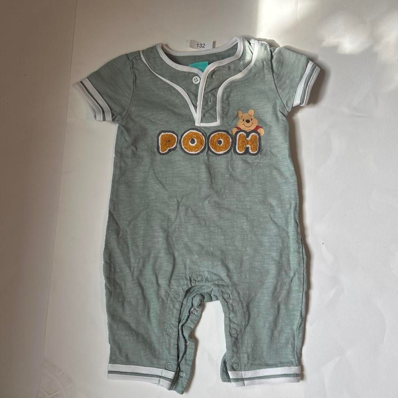 Disney Winnie the Pooh Romper Size 3/6M Green Cotton 1