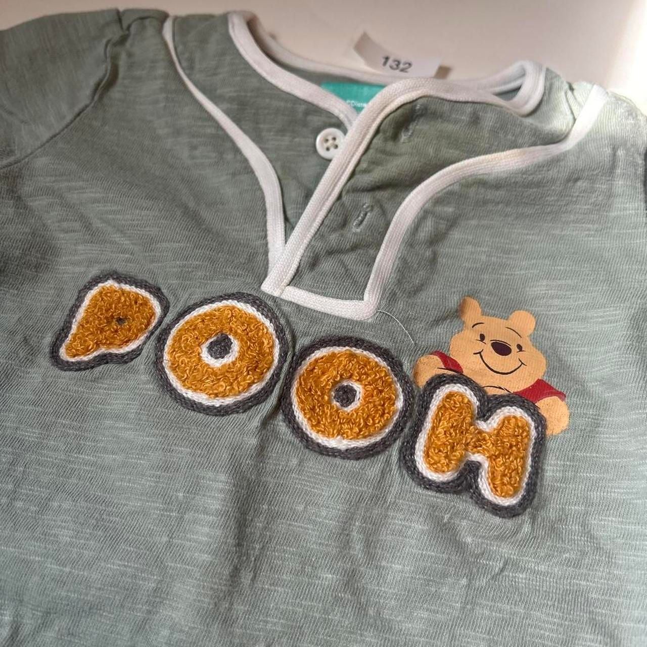 Disney Winnie the Pooh Romper Size 3/6M Green Cotton 2