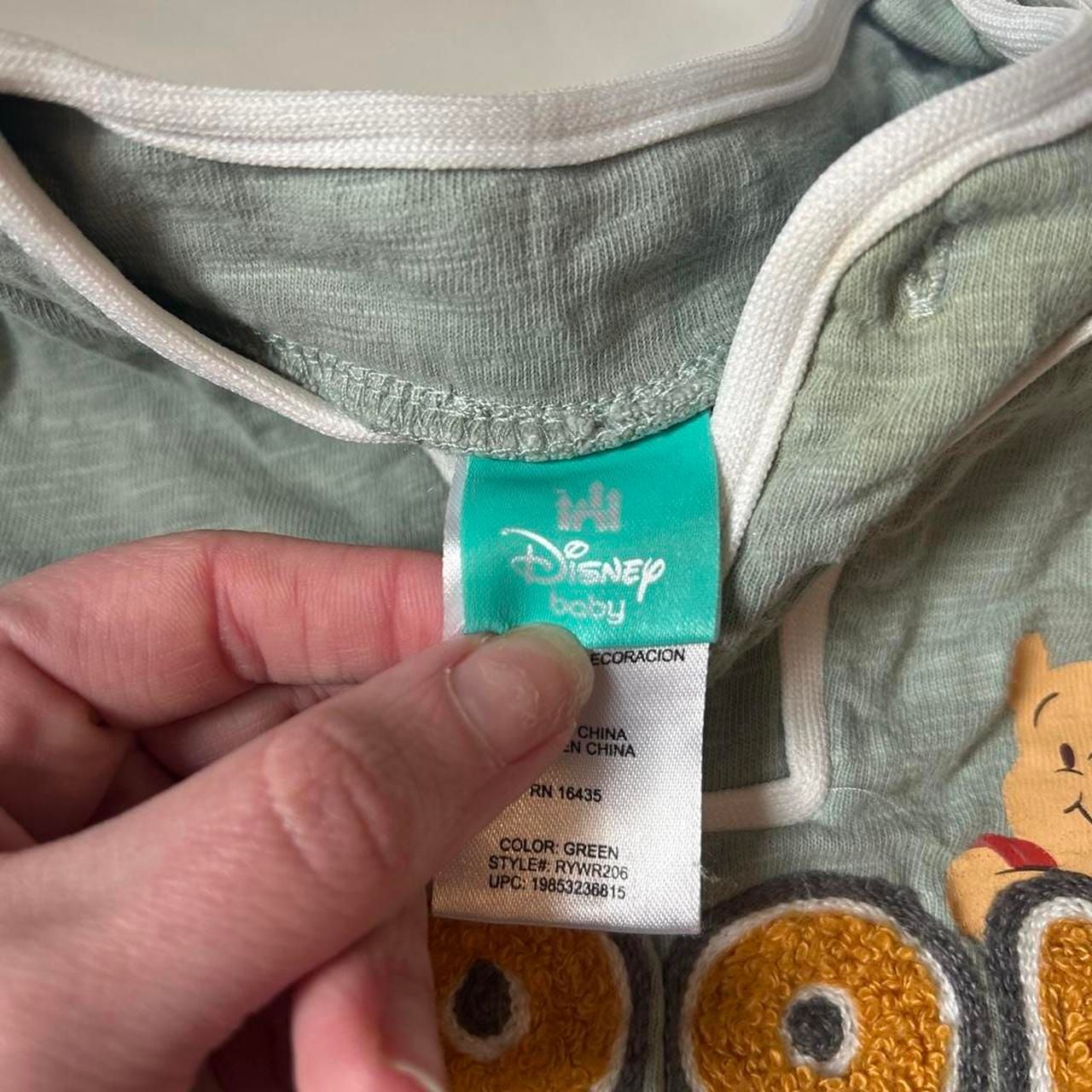 Disney Winnie the Pooh Romper Size 3/6M Green Cotton 6