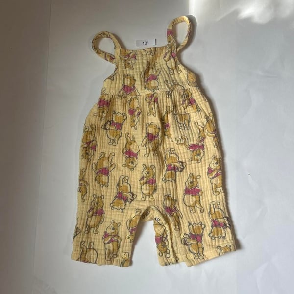 Disney Baby Winnie the Pooh Romper Size 3/6M Yellow Cotton