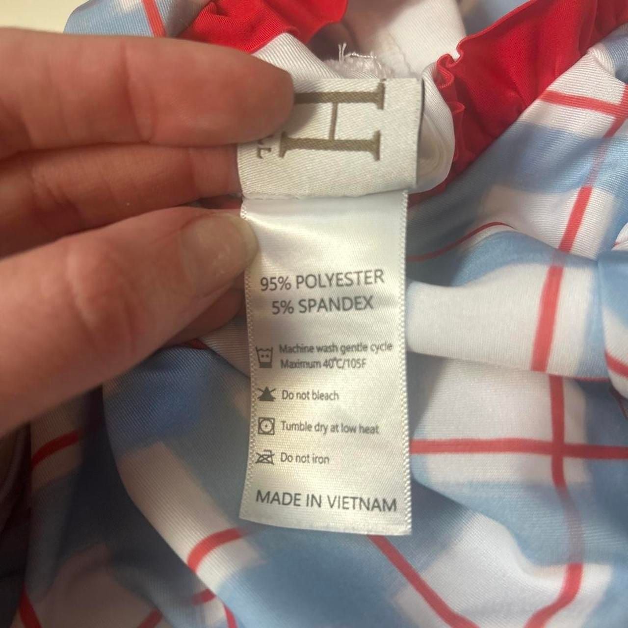 Hamner Hill Plaid Swimsuit Size 3M Blue Red Ruffle Baby Bodysuit 6