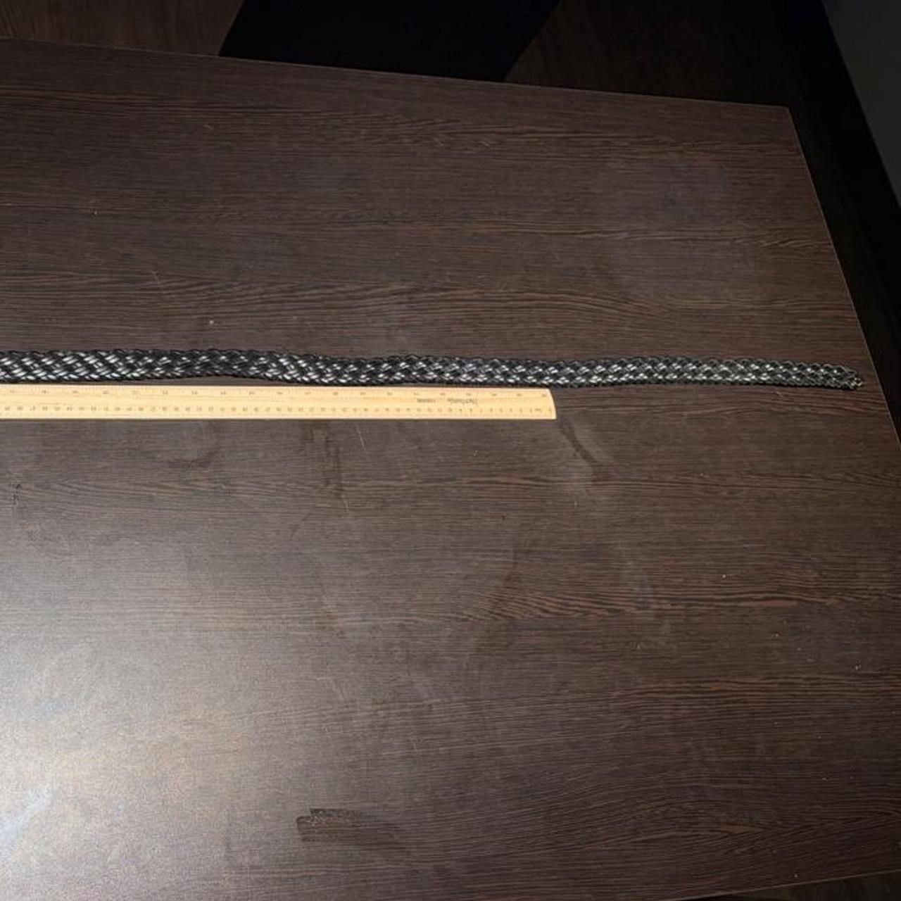 Vintage Black Braided Leather Belt Size 36 5
