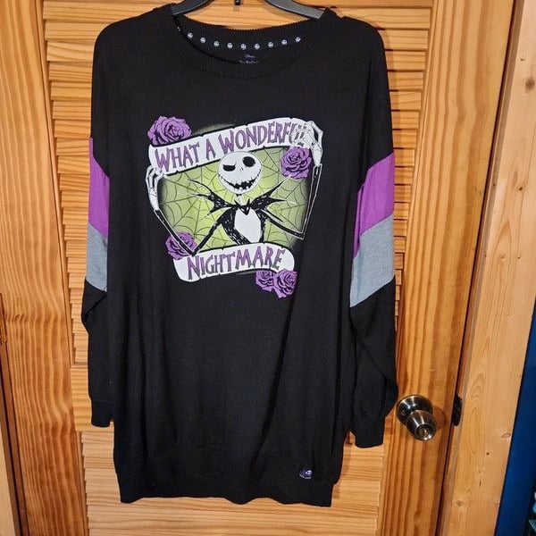 Disney Nightmare Before Christmas Women's XL Nightgown Sleep Shirt Jack Skellington