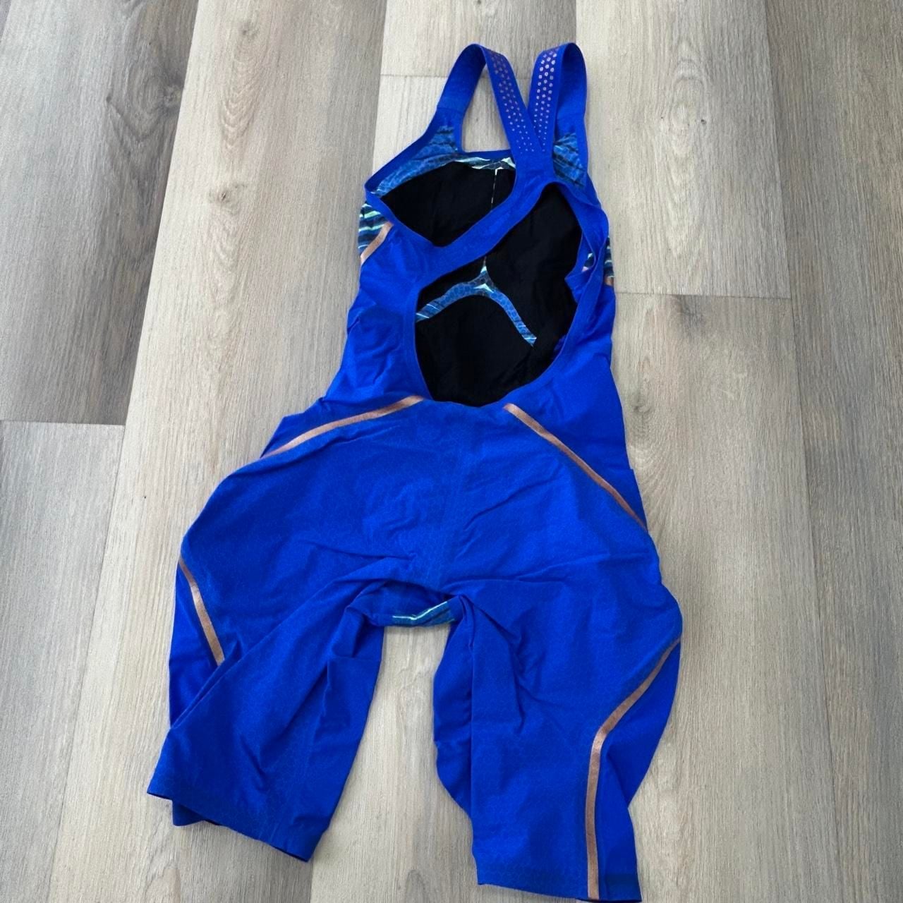 Speedo Fastskin LZR Racer X Kneeskin Size 24 Blue Gold Swimsuit 3