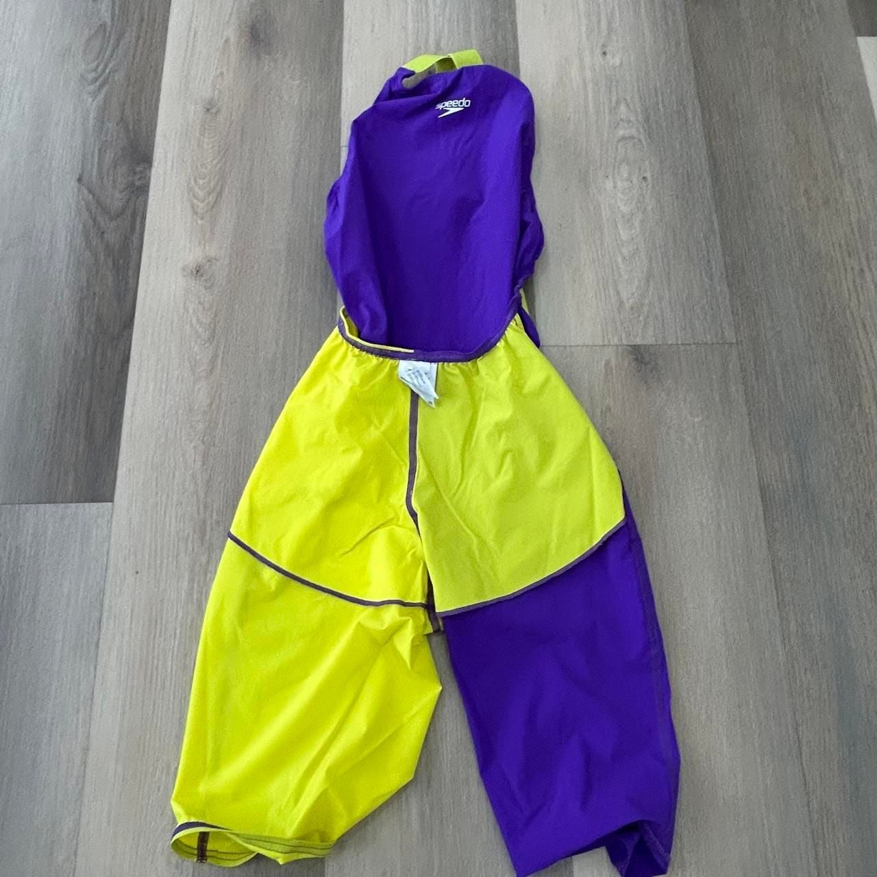Speedo Fastskin Kneeskin Size 32 Purple Yellow Fina Swimsuit 8