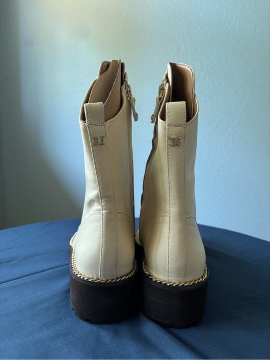 Sam Edelman cream lace up boots NEW IN BOX! 3