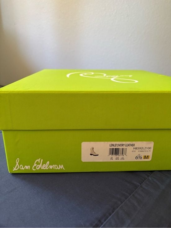 Sam Edelman cream lace up boots NEW IN BOX! 7