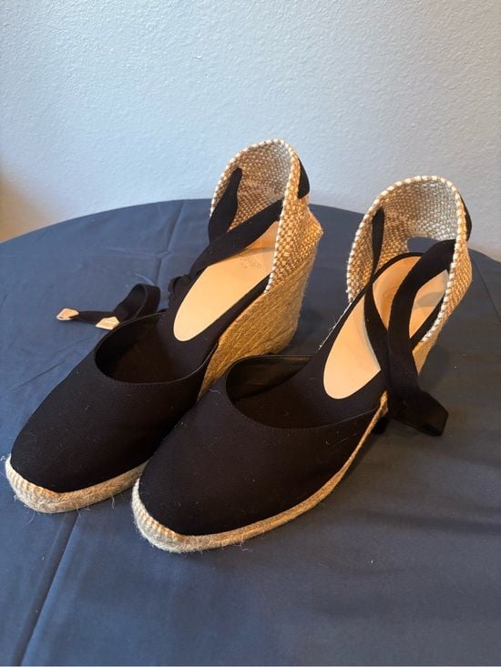 NWB Castaner Black Espadrille Wedge Sandals 2