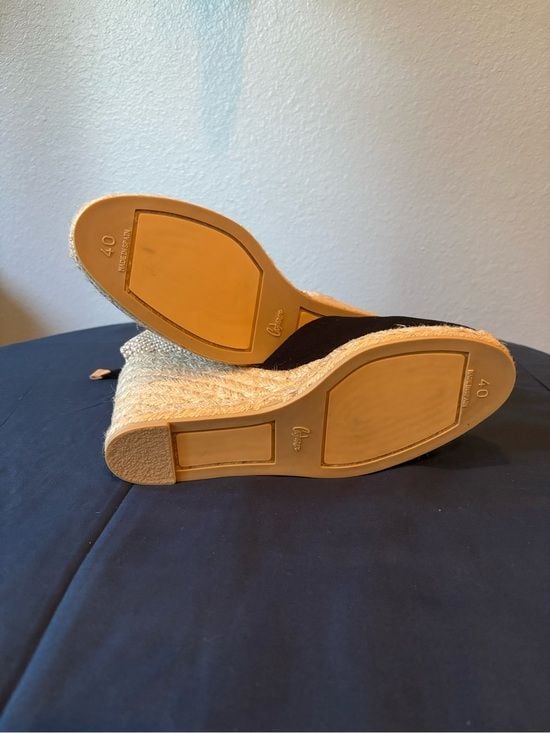 NWB Castaner Black Espadrille Wedge Sandals 3