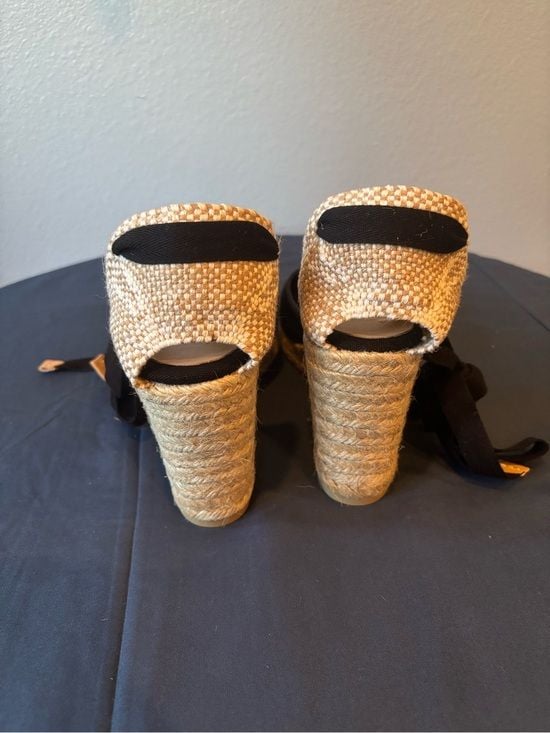 NWB Castaner Black Espadrille Wedge Sandals 4
