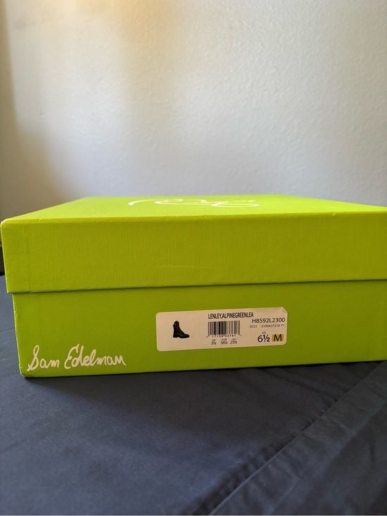 Sam Edelman alpine green Lace-Up Combat Boots with Chain Trim 5