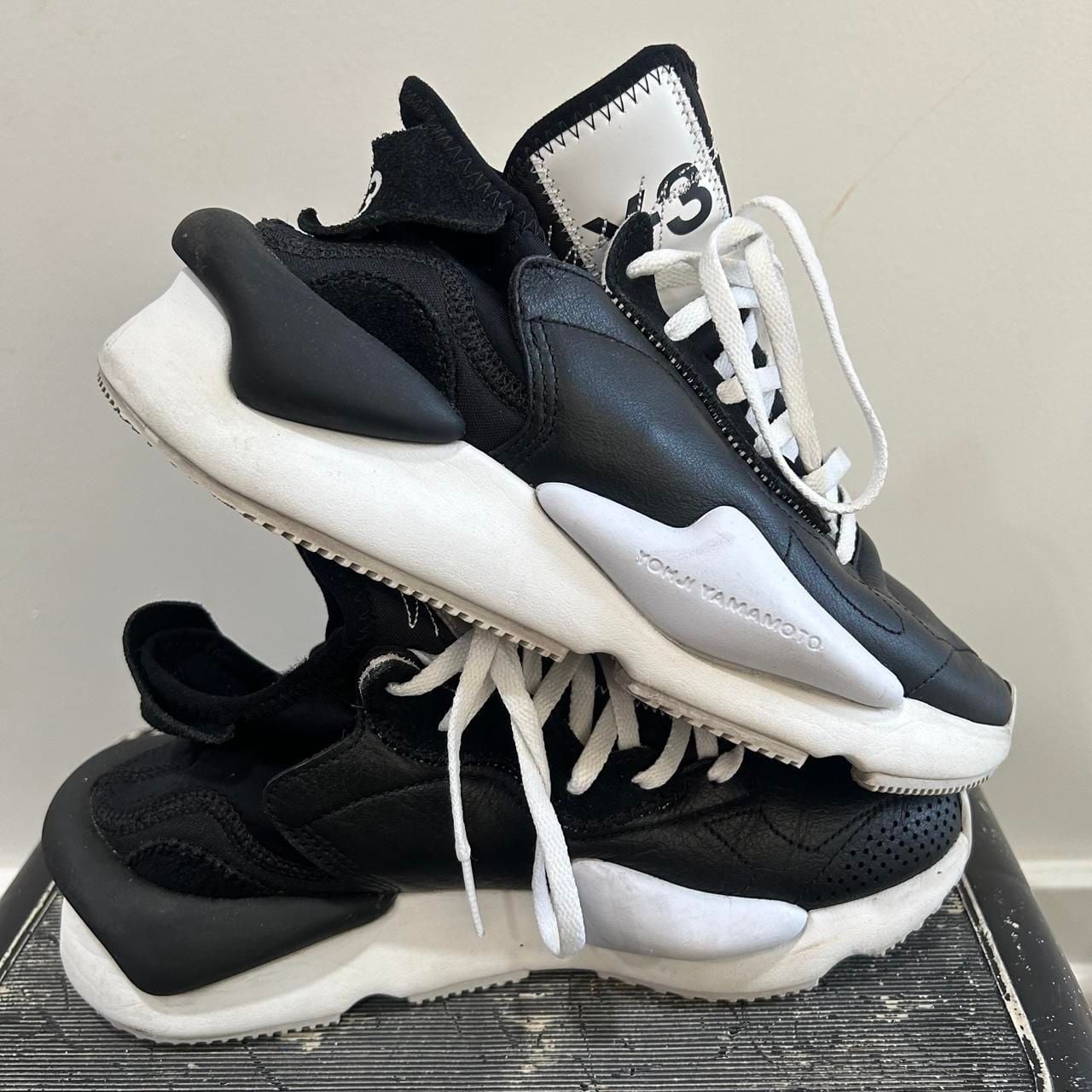 Y-3 Kaiwa Sneakers Size US 6.5 Black White Yohji Yamamoto 4