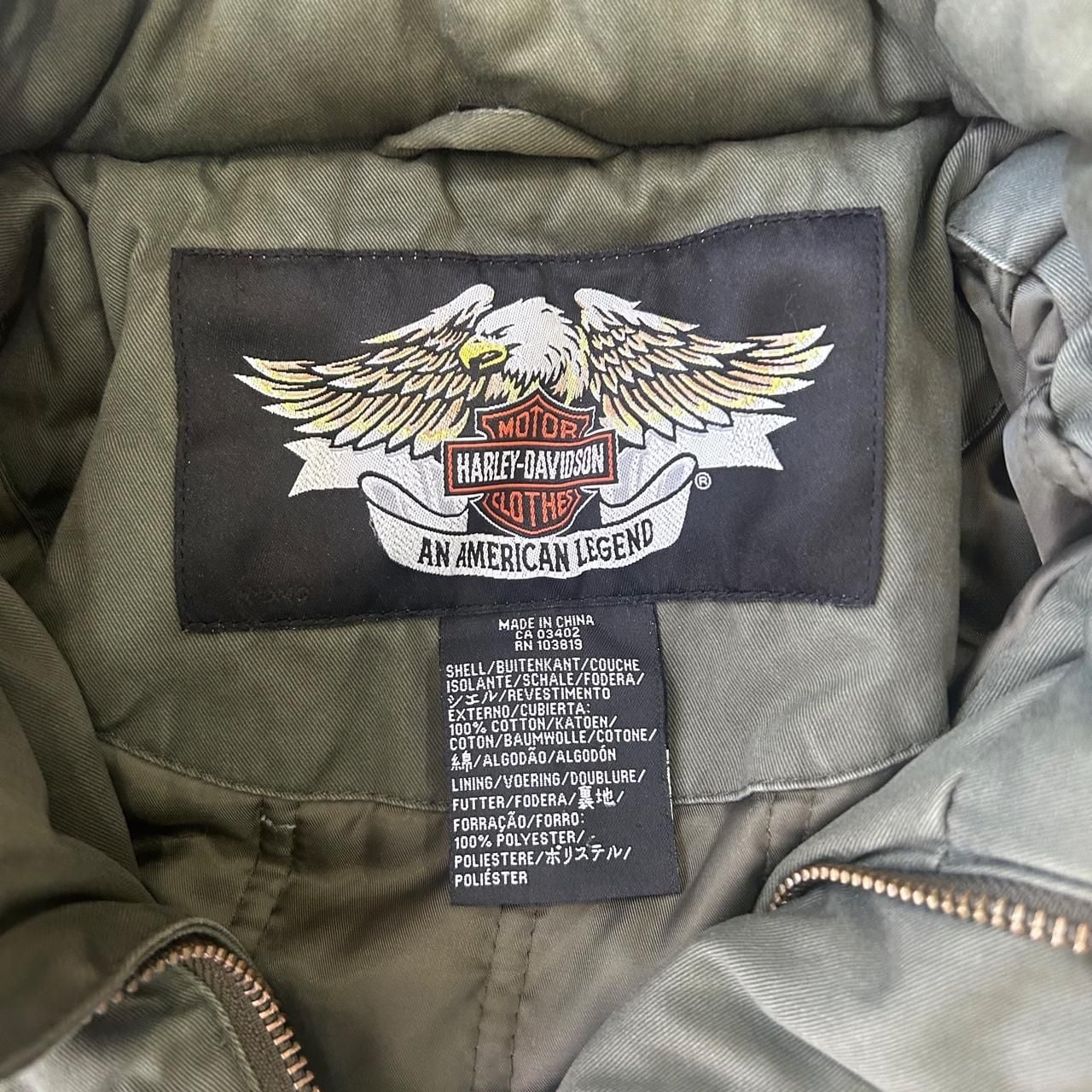 Harley-Davidson Olive Green Jacket Eagle Logo 7