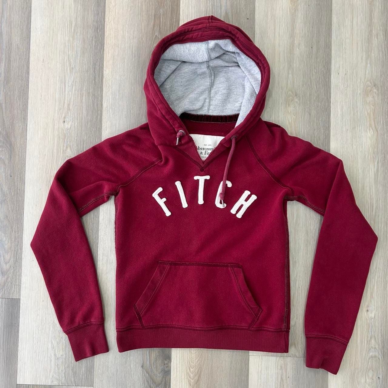 Abercrombie & Fitch Fitch 92 Hoodie Size M Burgundy Red 2