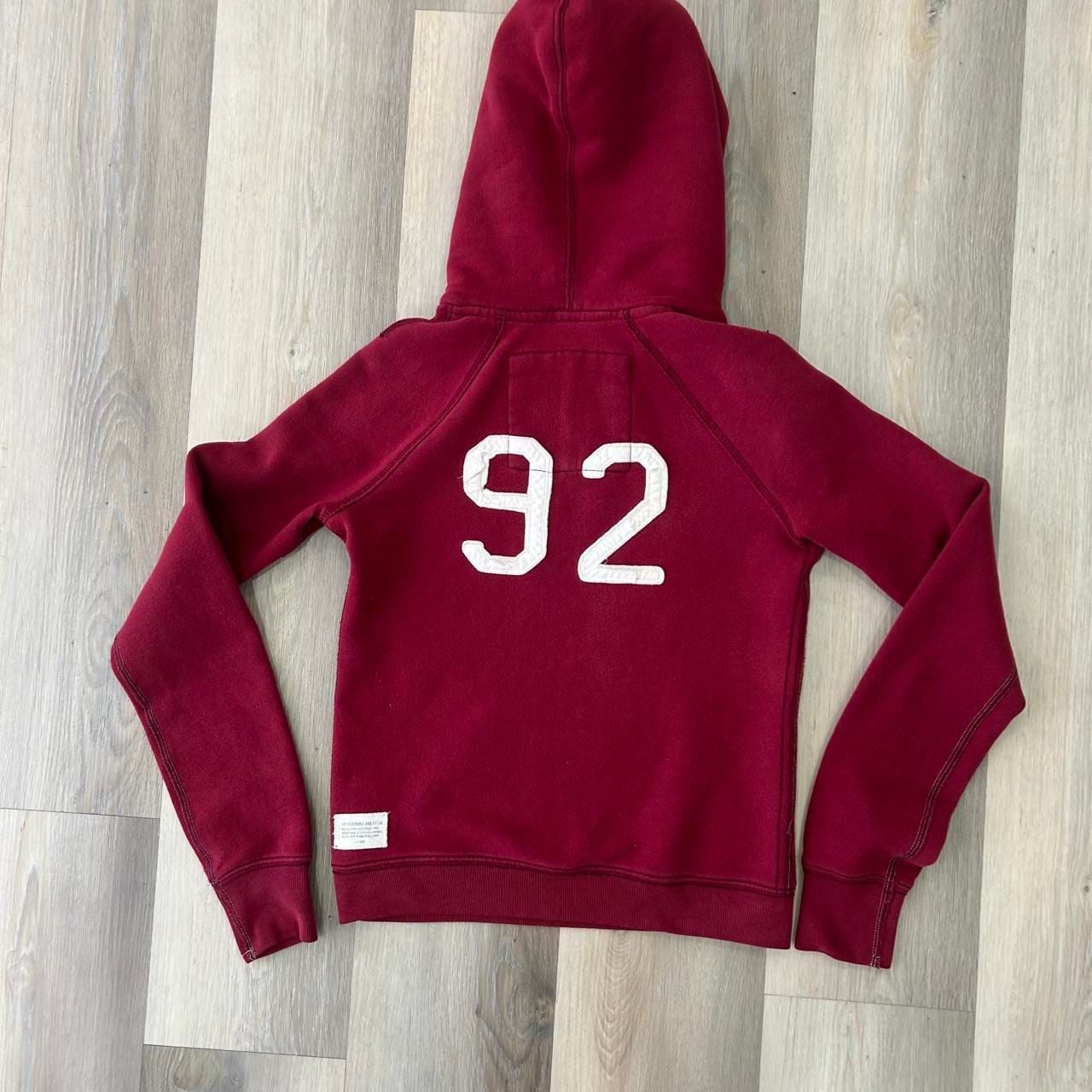 Abercrombie & Fitch Fitch 92 Hoodie Size M Burgundy Red 3