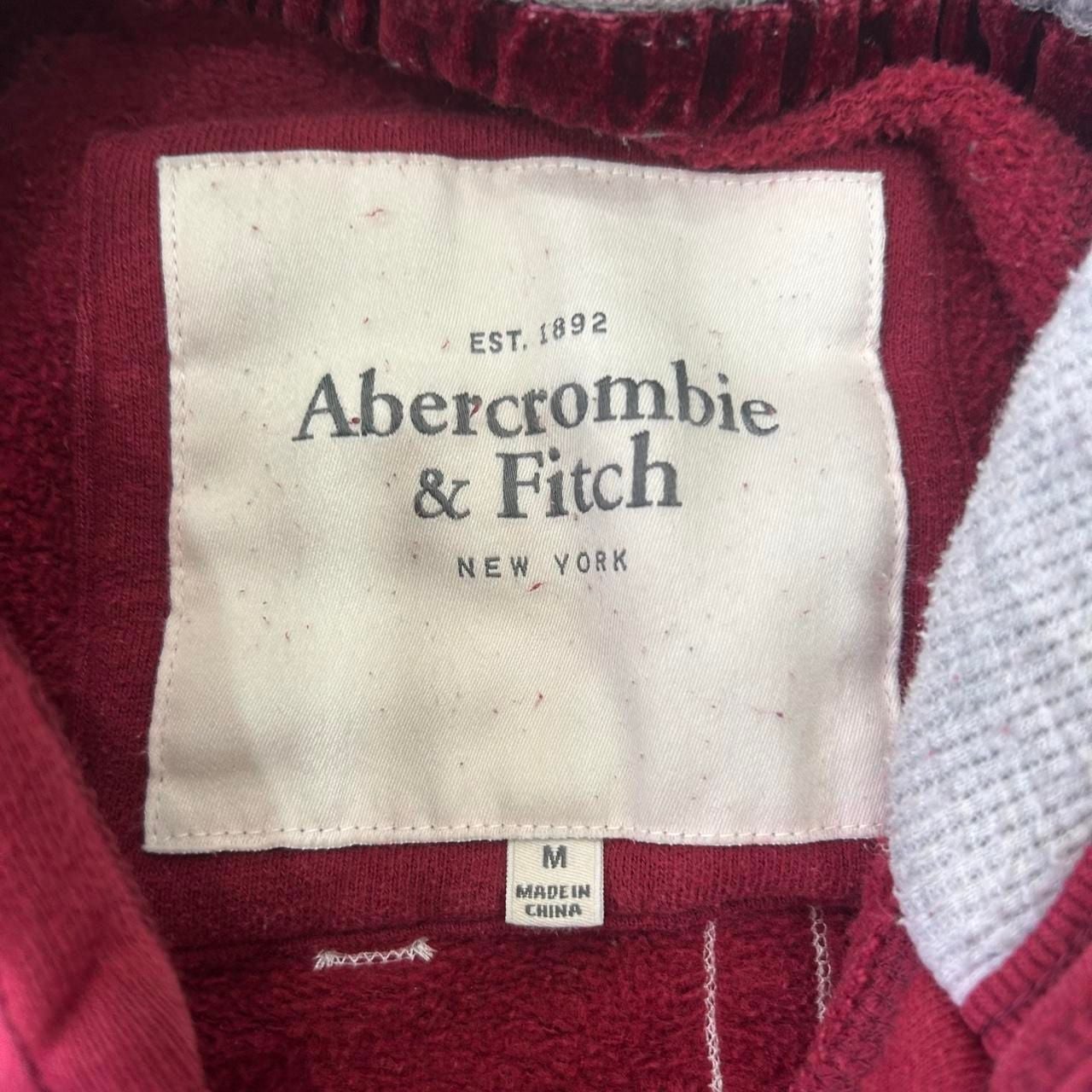 Abercrombie & Fitch Fitch 92 Hoodie Size M Burgundy Red 4