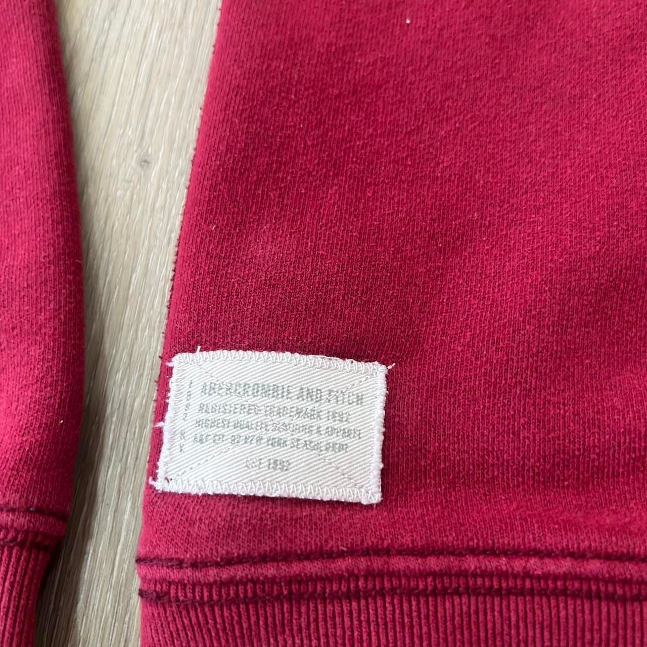 Abercrombie & Fitch Fitch 92 Hoodie Size M Burgundy Red 8