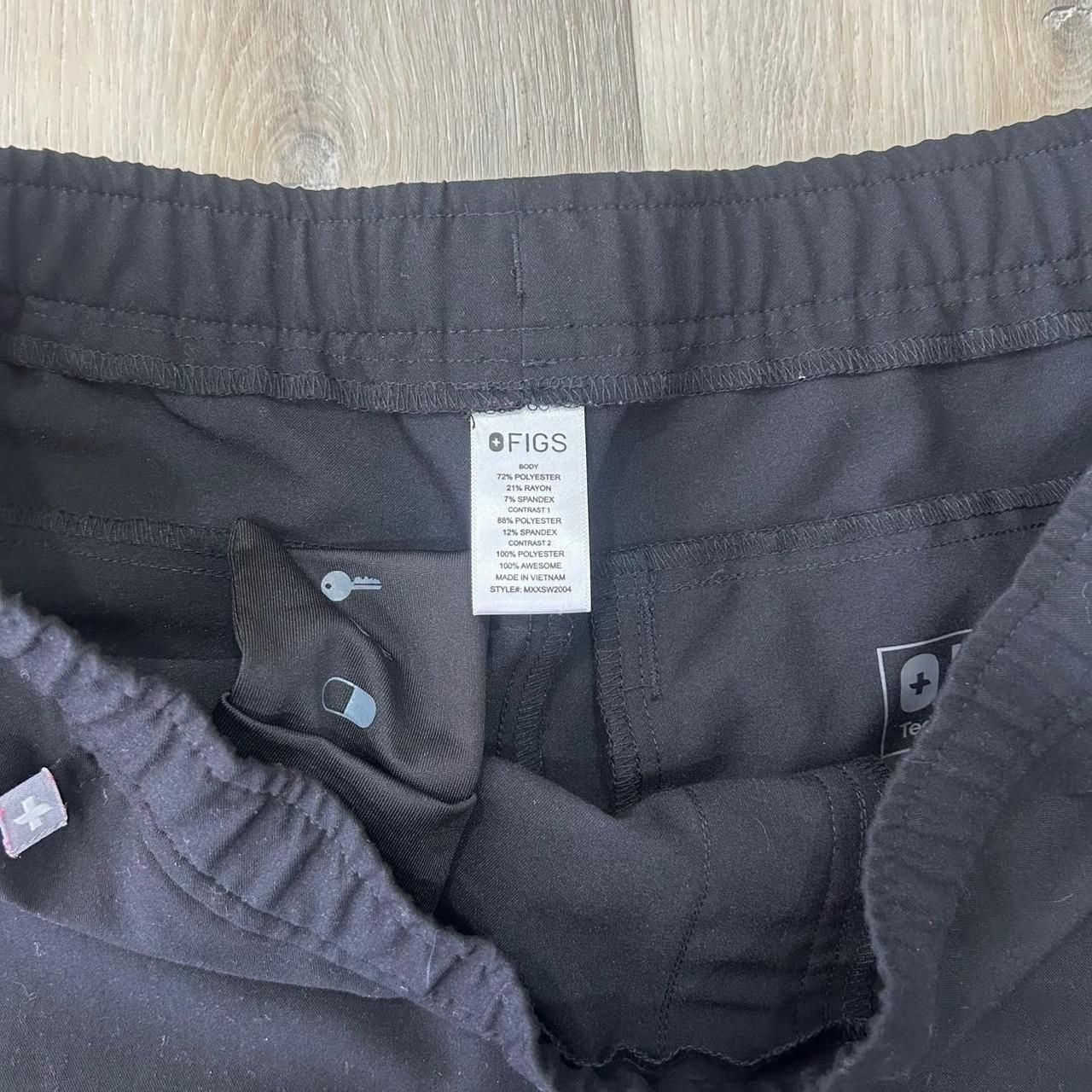 FIGS Technical Collection Jogger Scrub Pants Size L Black 5