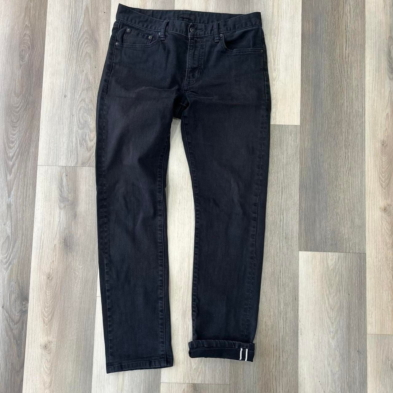 Uniqlo Selvedge Jeans Size 32x34 Black Cotton Spandex Denim 2