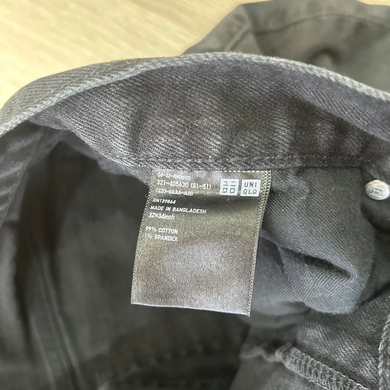 Uniqlo Selvedge Jeans Size 32x34 Black Cotton Spandex Denim 6