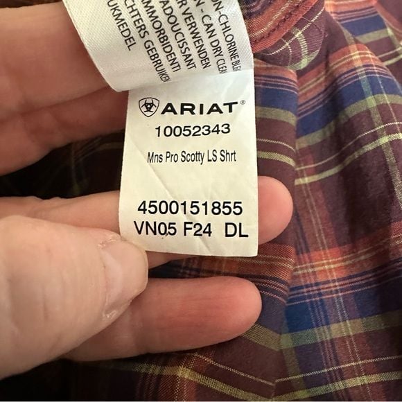 Ariat Men's Pro Series Scotty Button-Down Long Sleeve Shirt Size L 10