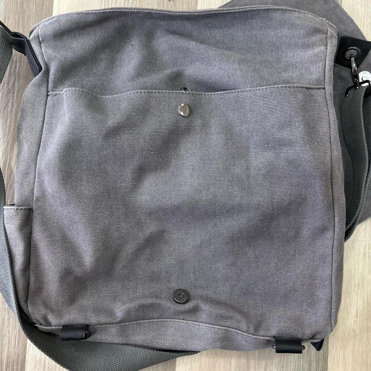 Gray Canvas Crossbody Bag Messenger Bag Minimalist 7