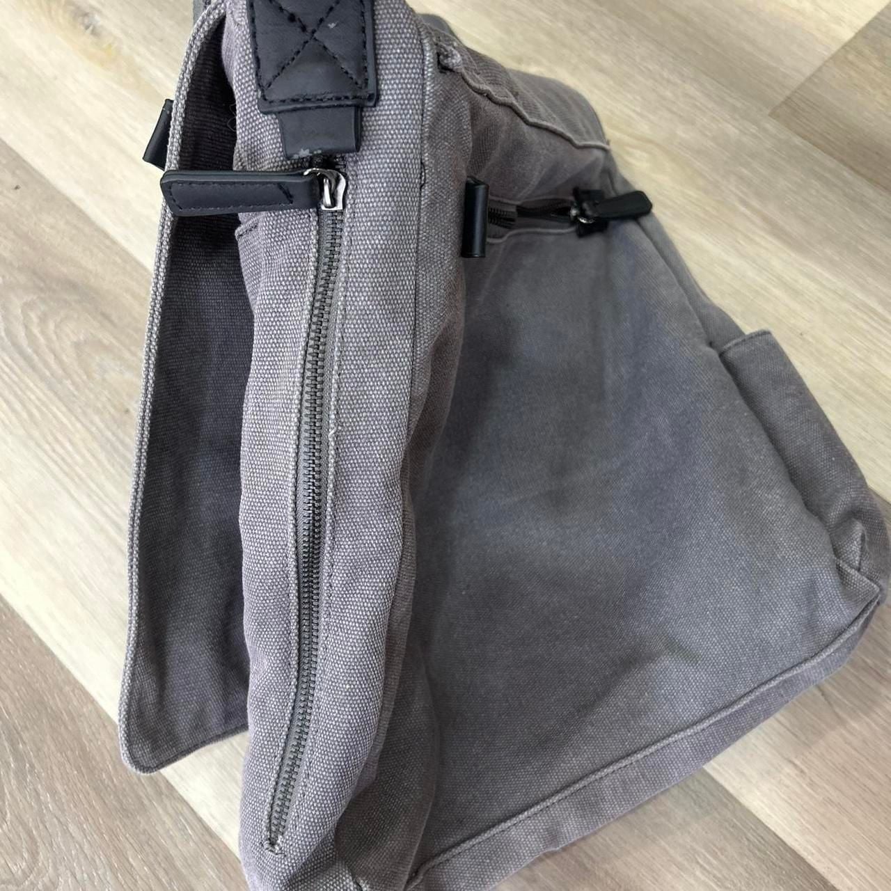 Gray Canvas Crossbody Bag Messenger Bag Minimalist 9