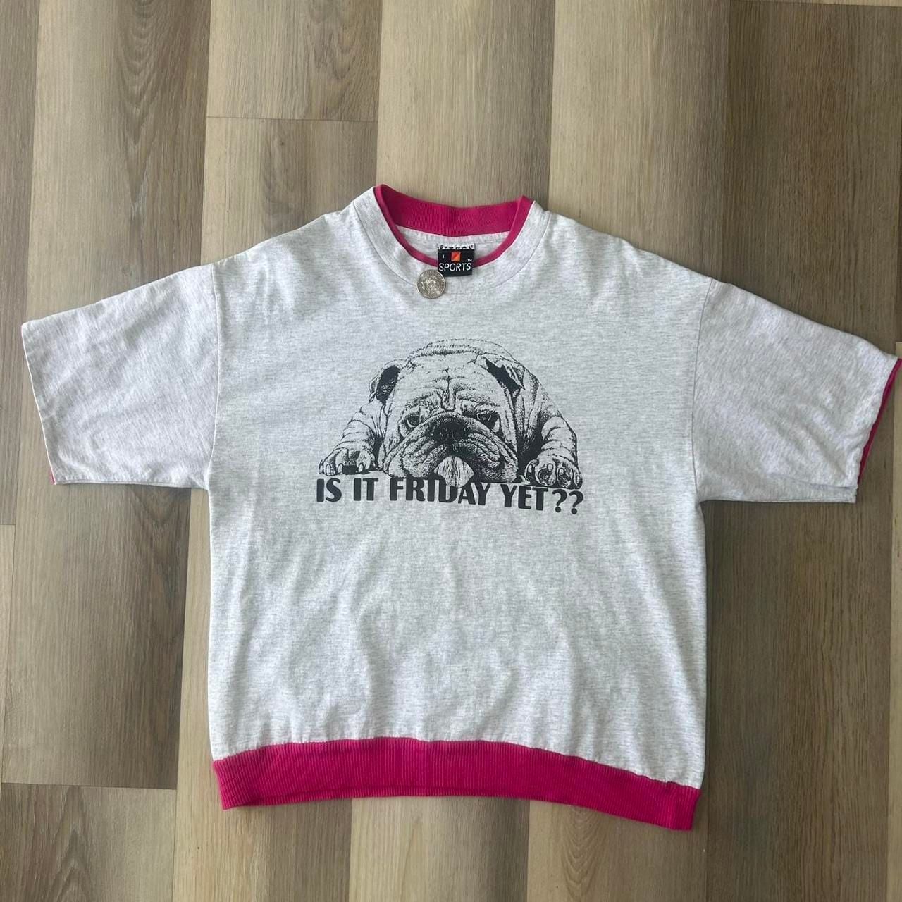 Signal Sports Is It Friday Yet Bulldog Shirt Size L Vintage 90s 2