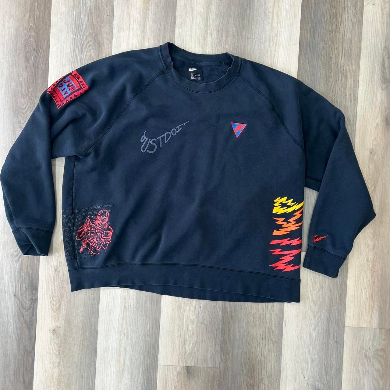 Nike NSW Graffiti Print Pullover Sweatshirt Size XXL Black 4