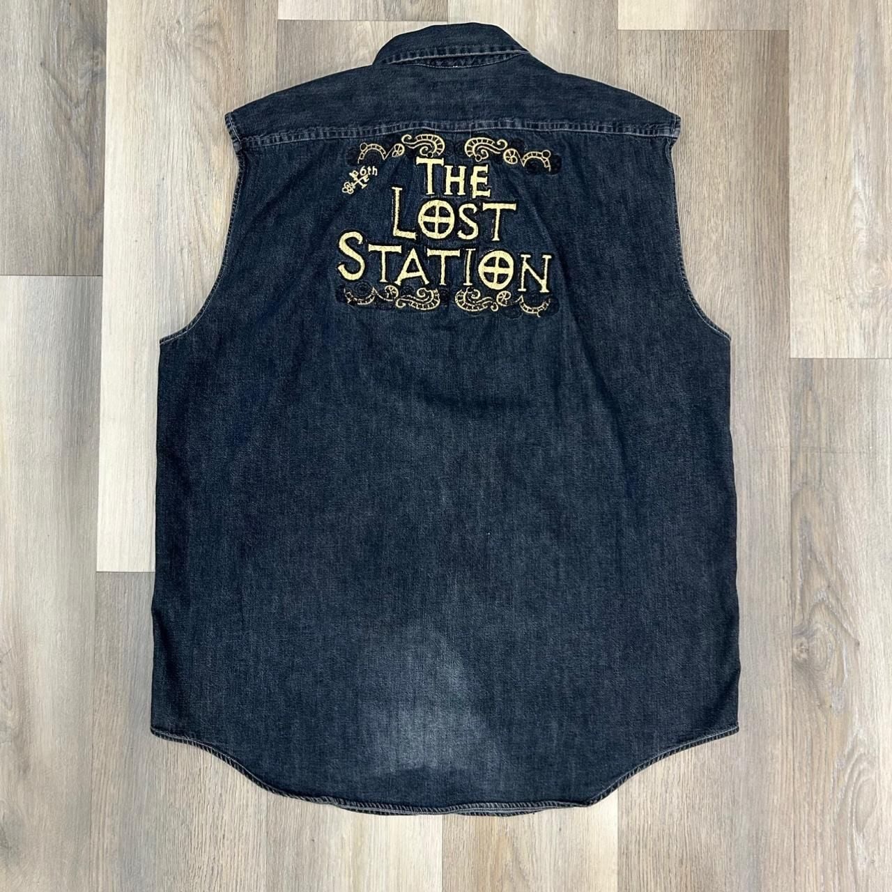 Steelwing Denim Vest XL Black The Lost Station Embroidered Back 3