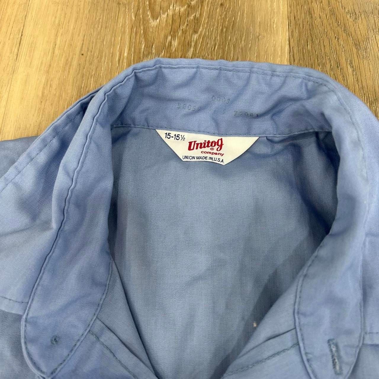 Unitog Carl's Jr. Work Shirt Size 15-15.5 Blue Vintage 5