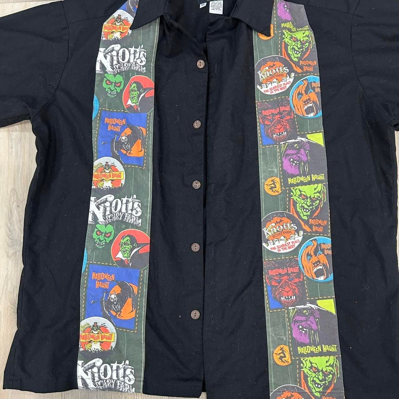 Fashion Tramp Knott's Scary Farm Button Up Shirt XL Black Halloween Haunt 4
