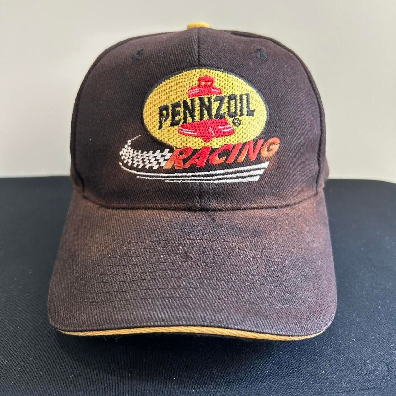 Pennzoil Racing Vintage Baseball Cap Black Yellow Embroidered Logo 2