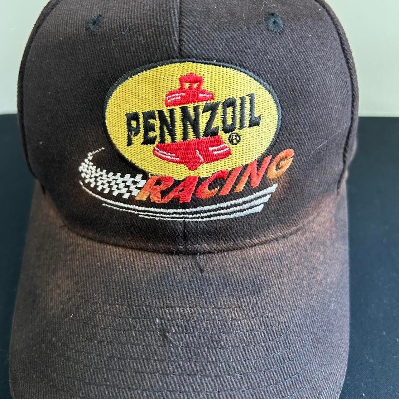 Pennzoil Racing Vintage Baseball Cap Black Yellow Embroidered Logo 3