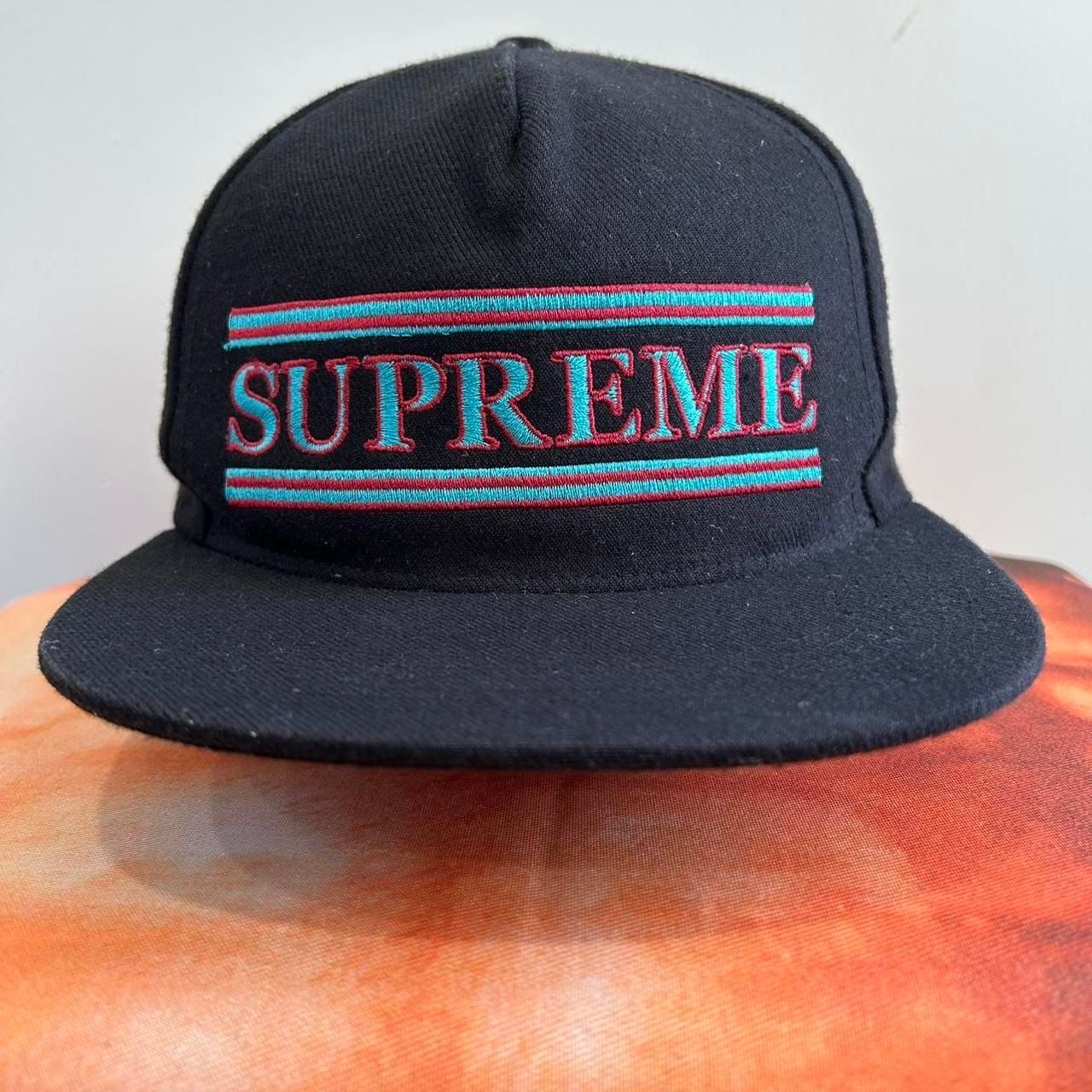 Supreme Independent 5 Panel Hat Black Red Teal 2