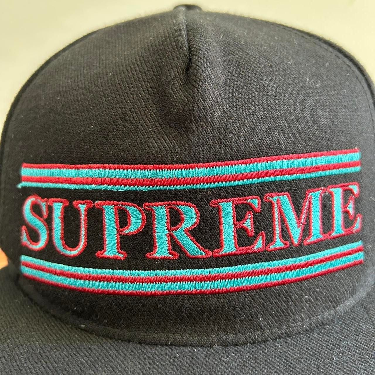 Supreme Independent 5 Panel Hat Black Red Teal 3
