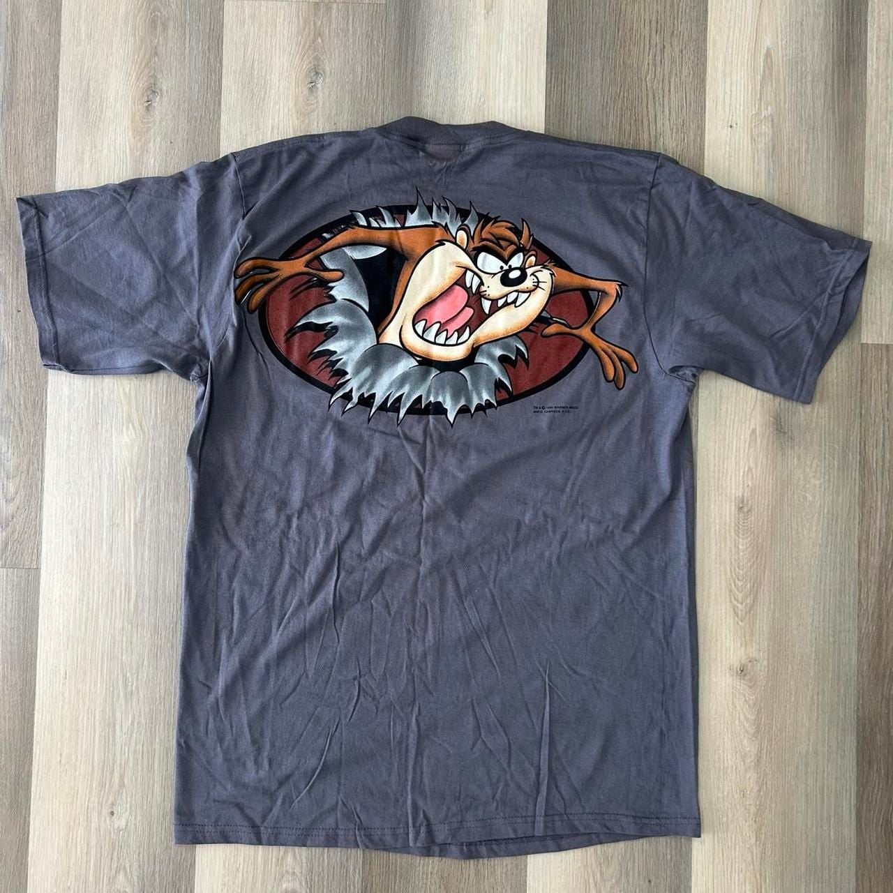 Changes Taz Looney Tunes T-Shirt Size XL Vintage 1995 Grey Graphic Tee 1