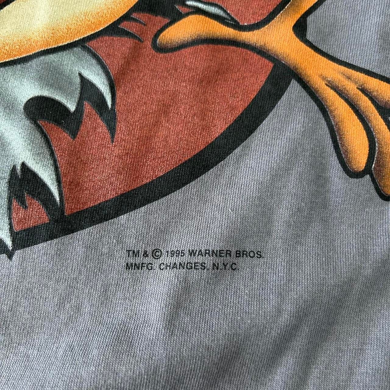Changes Taz Looney Tunes T-Shirt Size XL Vintage 1995 Grey Graphic Tee 4