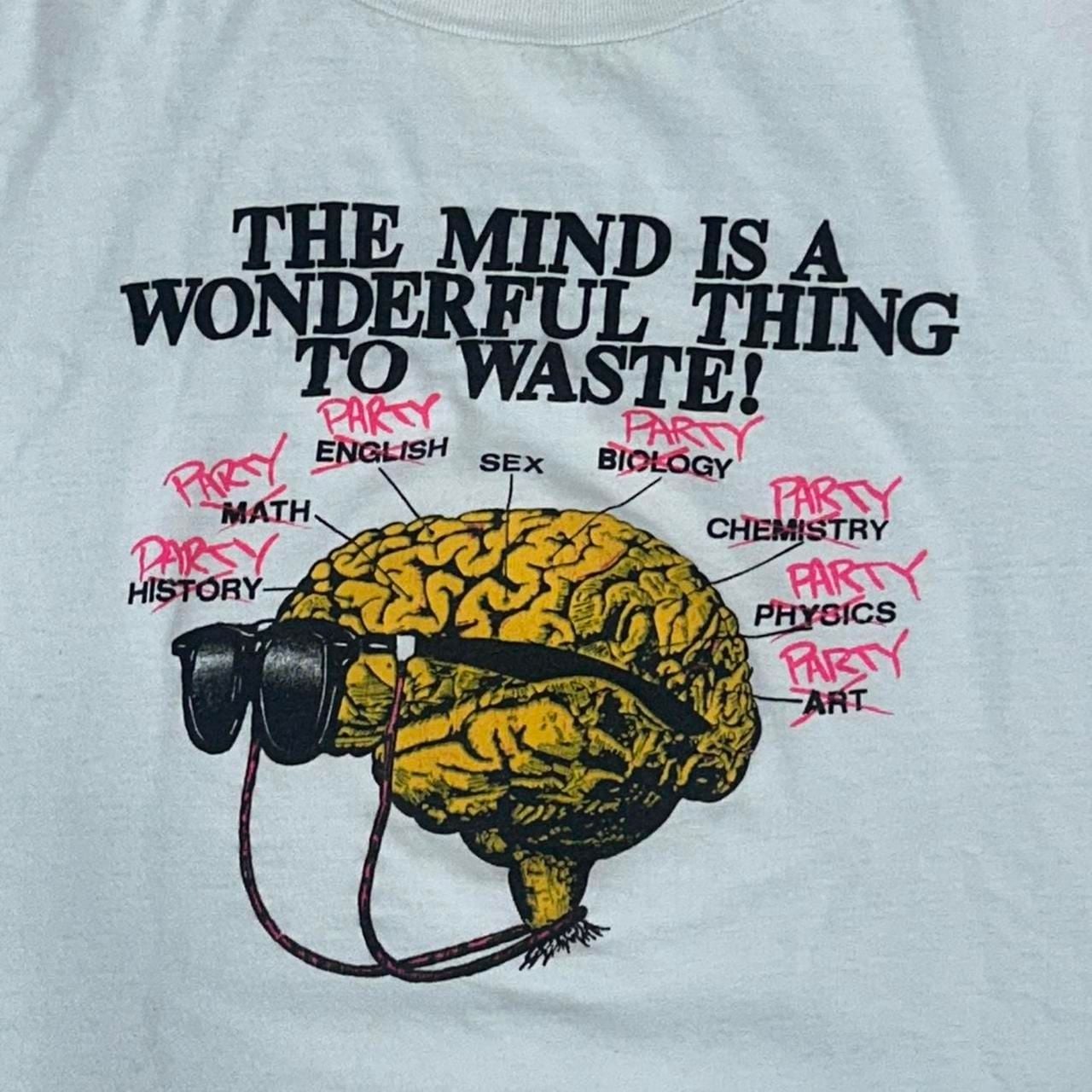 Vintage 80s The Mind Is A Wonderful Thing To Waste T-Shirt XL Crop Top 3