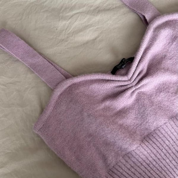 Witty Fo Lilac Knit Crop Top Size L