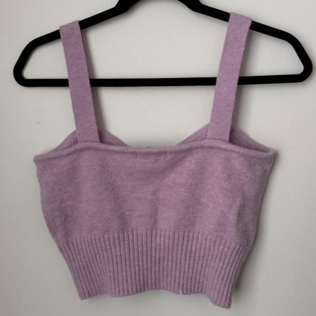 Witty Fo Lilac Knit Crop Top Size L 4