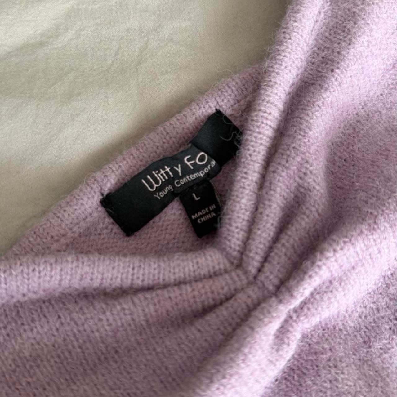 Witty Fo Lilac Knit Crop Top Size L 5
