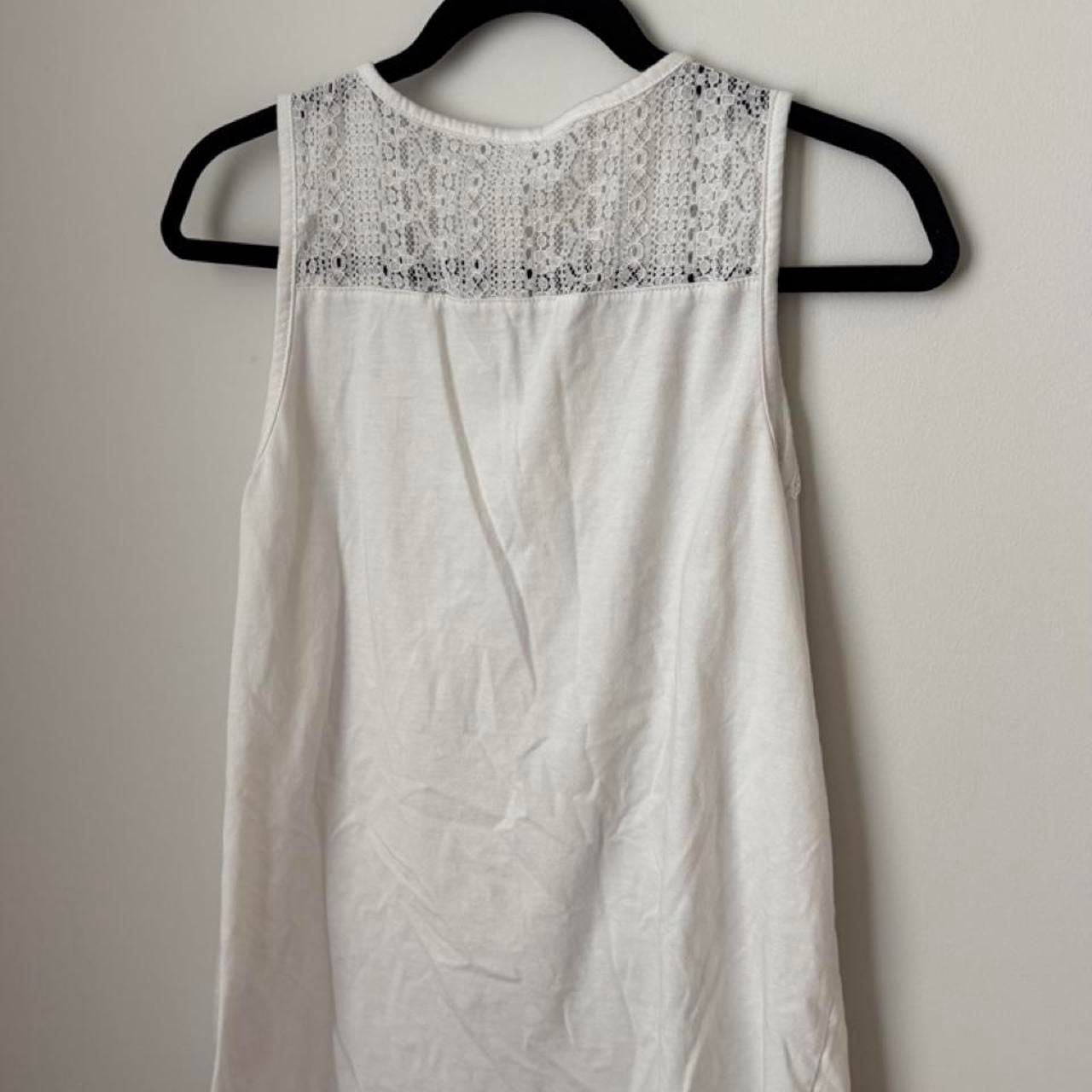 White Cotton Tank Top Lace Trim Cottagecore 5